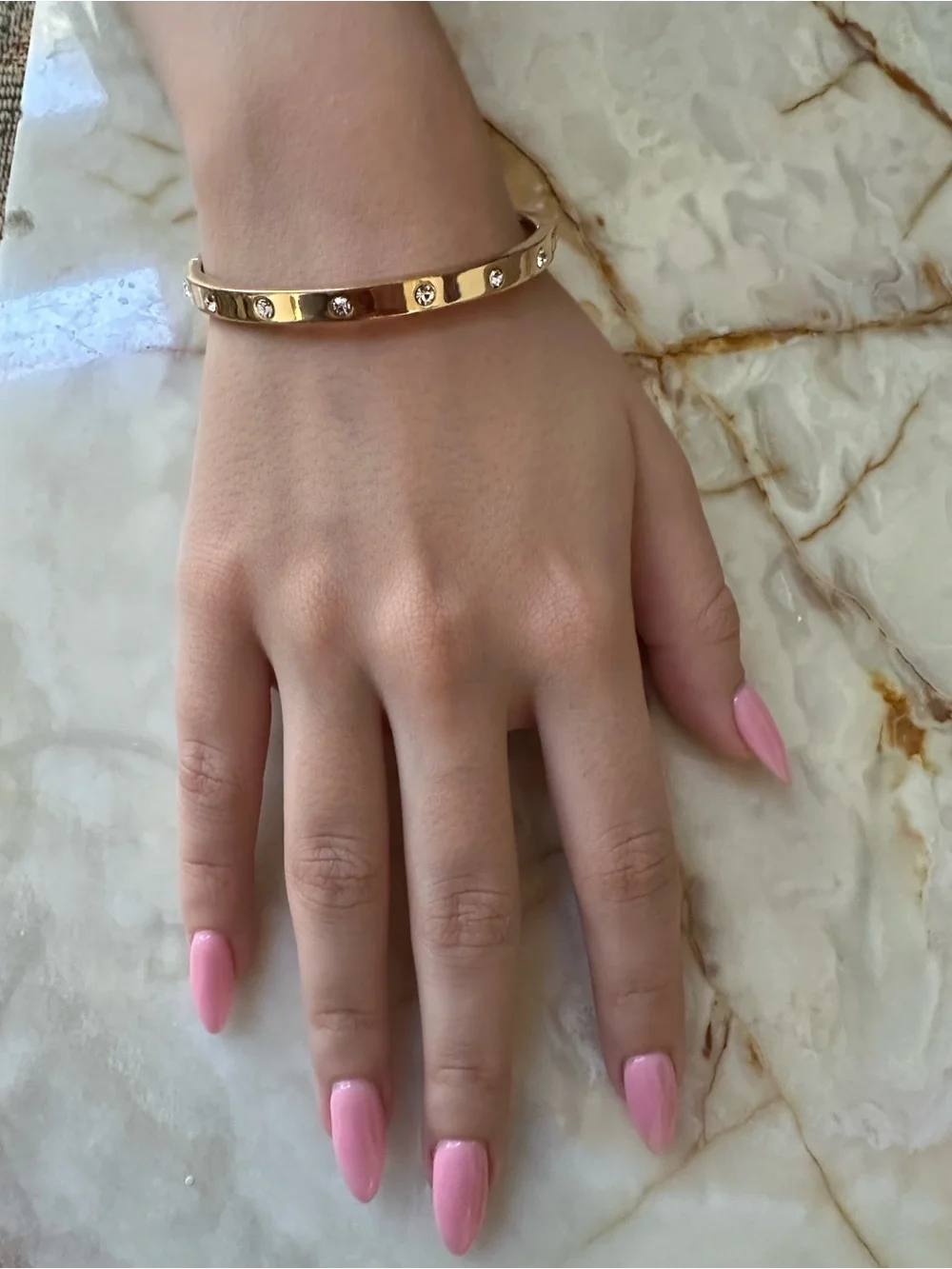 kate spade Gold Crystal-Studded Bangle Bracelet - Picture 3 of 9